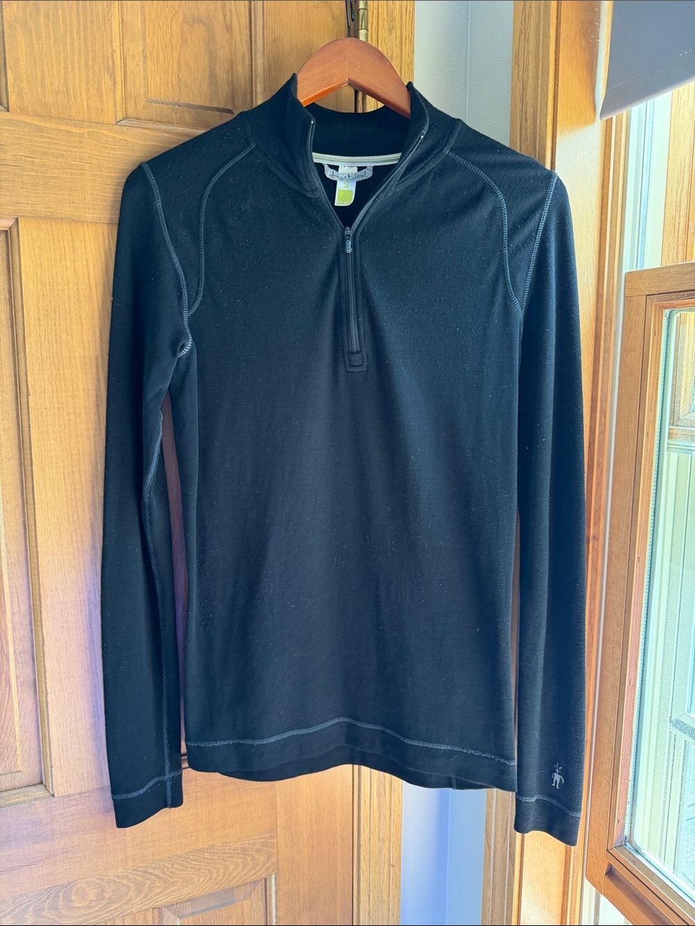 Smartwool Classic Thermal Merino 1/4 Zip Base Layer - Black - 100% Merino Wool S